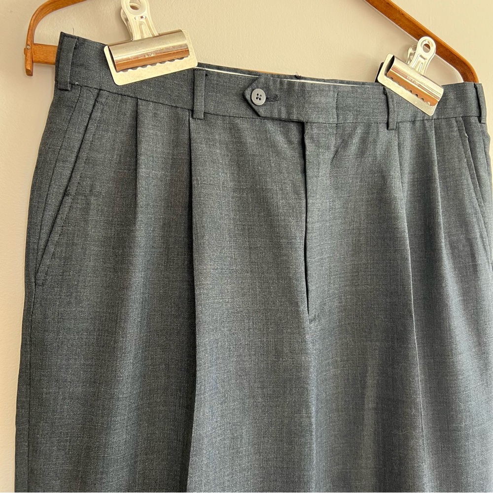 Berle Dark Grey Pleated Trouser - Picture 2 of 6